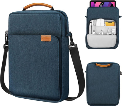 MoKo 13.3-14 Inch Laptop Sleeve Bag Fits MacBook Pro M3/M2 14" 2023, MacBook Pro 13" M2, New MacBook Air 13.6" M3/M2 2024/2022,Tab S8 Ultra 14.6",Handle Carrying Case with Shoulder Strap, Black & Gray - PuriLite