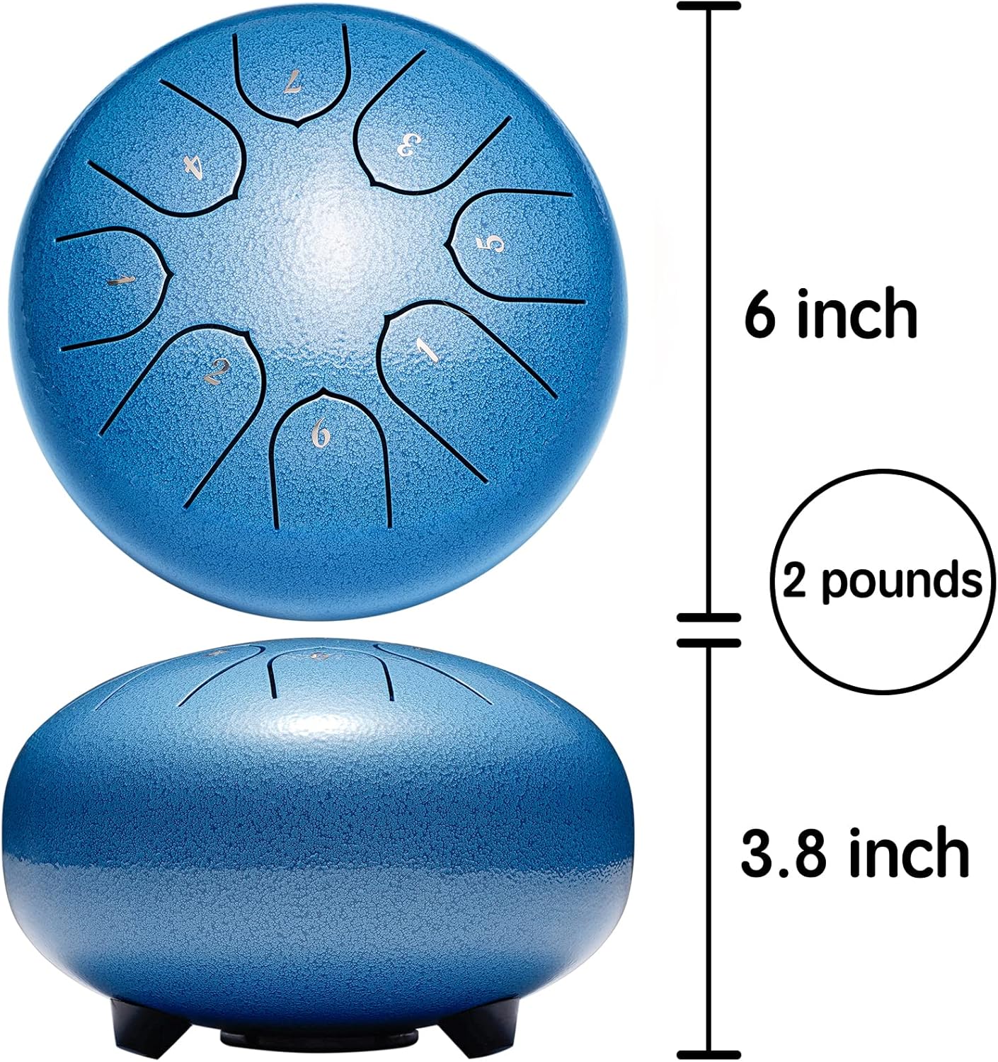 Lronbird Steel Tongue Drum Percussion, 6 Inch 8 Notes Musical Instruments, Music Gifts for Family Friends (Malachite)