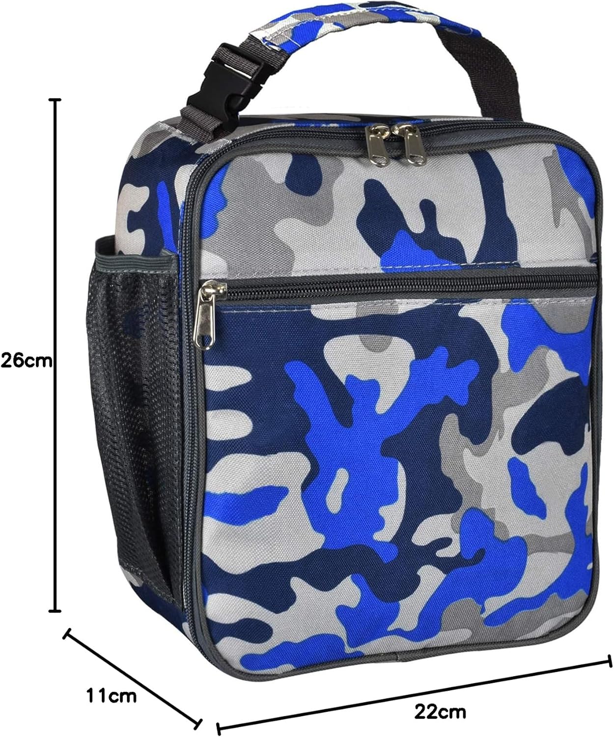 Insulated Lunch Bag, Leakproof Portable Lunch Box for Women Men Boys Girls, Large Capacity Cooler Bag with Handle and Bottle Pocket for Office School Camping Hiking Outdoor Beach Picnic (Black)