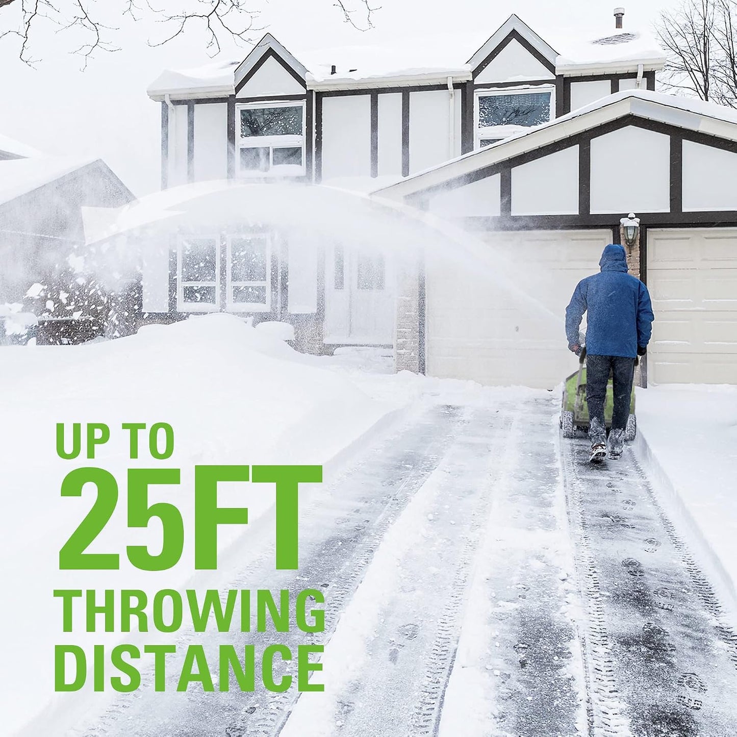 Greenworks 13 Amp 20-Inch Corded Electric Snow Blower-Walk-Behind Snow Thrower with 180° Adjustable Chute & 30FT Throwing Distance & 8" Clearing Depth, Ideal for Driveway, Walkway & Yard Snow Removal