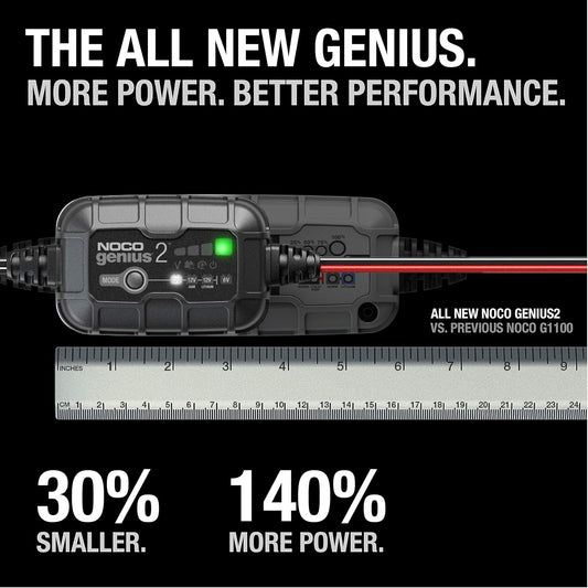 NOCO GENIUS2 2A 6/12V Smart Battery Charger, Trickle Charger & Maintainer