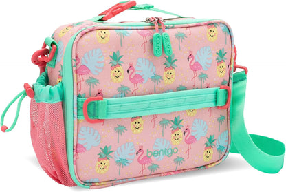 Bentgo® Kids Lunch Bag - Durable, Double Insulated, Water-Resistant Fabric, Interior & Exterior Zippered Pockets, Water Bottle Holder - Ideal for Children 3+ (Shark)