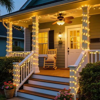 JMEXSUSS 2 Pack 75.5ft Orange Solar Christmas Lights, Total 400 LED Solar String Lights Outdoor Waterproof, 8 Modes Orange Halloween Lights for Tree Patio Garden Thanksgiving Halloween Decorations