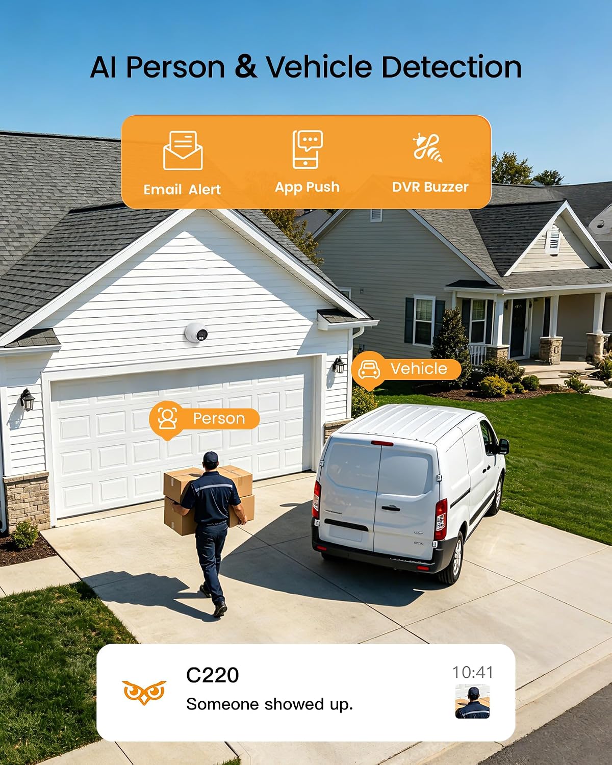 Anlapus 4K Home Security Camera System Outdoor Indoor, H.265+ 8CH CCTV DVR with AI Human Vehicle Detection, 4 x Wired Surveillance Dome Camera, 80ft Night Vision, Audio Recording, Remote Access