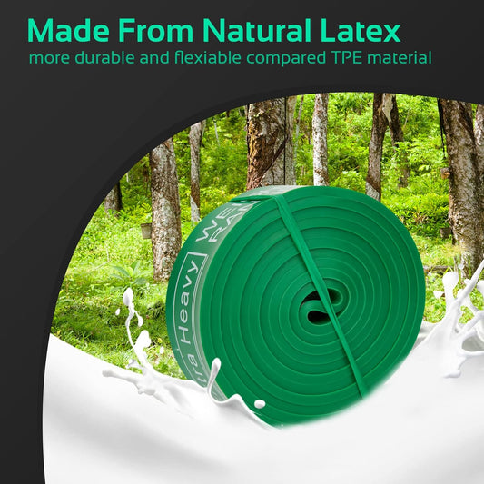 Resistance Pull Up Assist Bands Set with Carrying Bag and Workout Guide, Long Loop Exercise Bands for Strength Training, Body Stretching, Home Gym and Travel Workouts - PuriLite