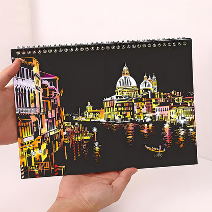 Purilite Select 20 PCS Cityscape Scratch Art Book