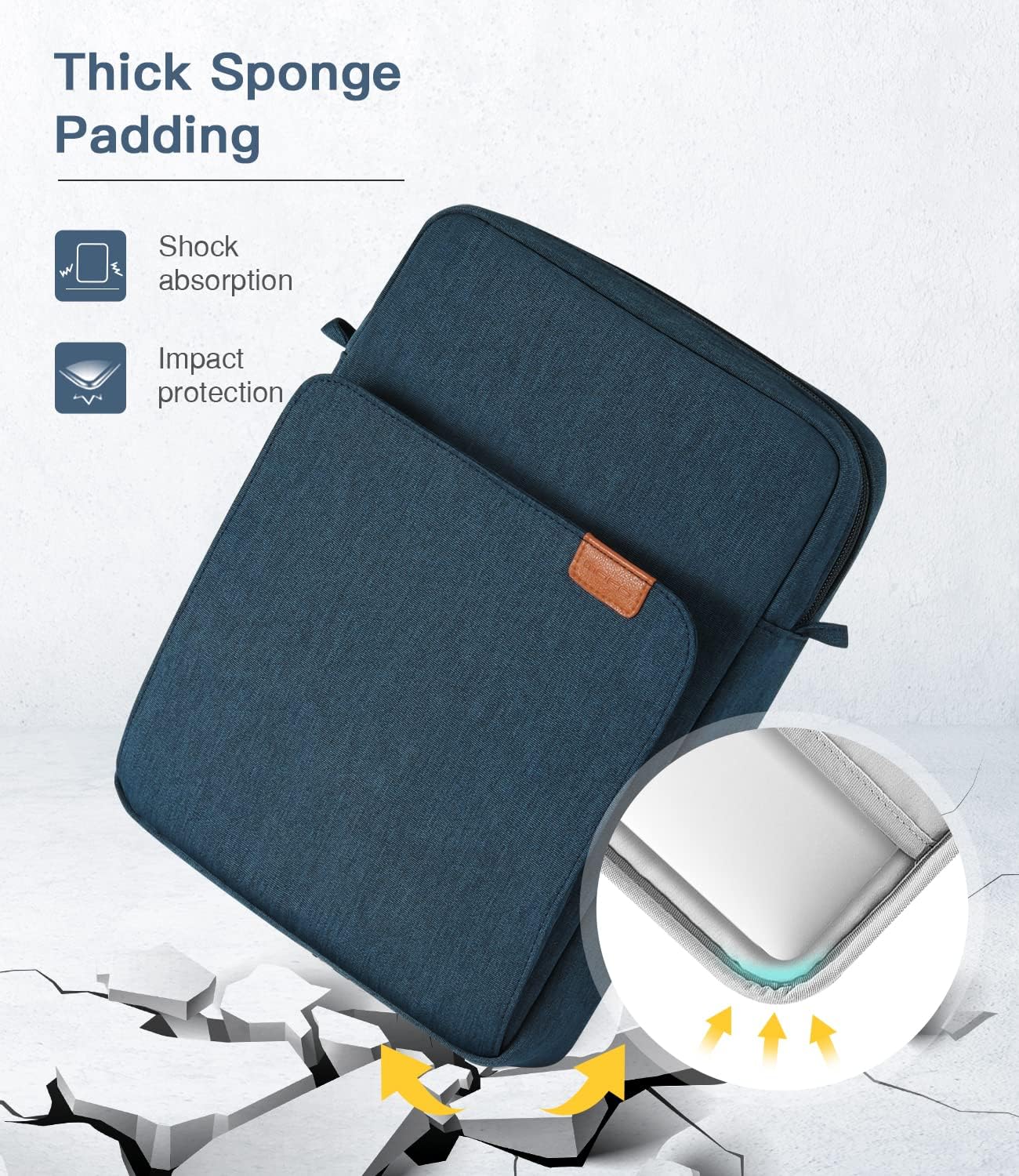 MoKo 13.3-14 Inch Laptop Sleeve Bag Fits MacBook Pro M3/M2 14" 2023, MacBook Pro 13" M2, New MacBook Air 13.6" M3/M2 2024/2022,Tab S8 Ultra 14.6",Handle Carrying Case with Shoulder Strap, Black & Gray - PuriLite