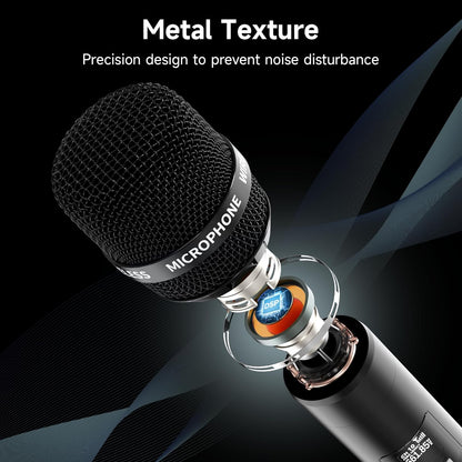 Wireless Microphone, Wireless Mic with One-to-One Chip Connection, 40H Rechargeable Battery, 200FT Range, Plug and Play, Ergonomic Design,Less Latency Microphone for Singing, Speech, Party