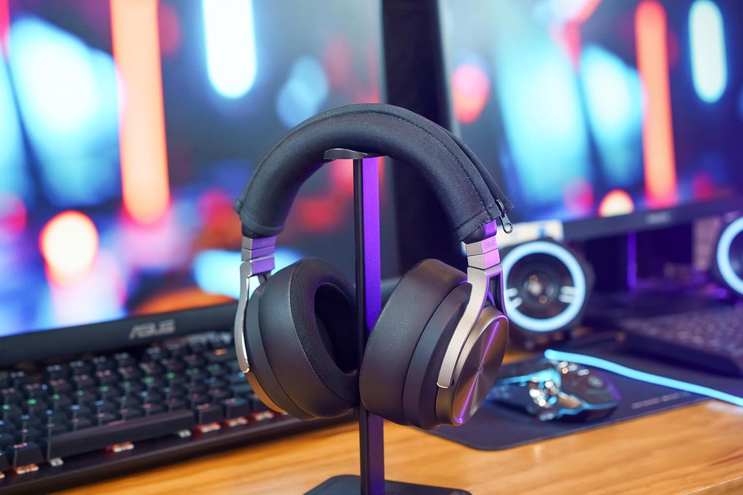 WC BandZ Virtuoso - Protective Headband Cover for Corsair Virtuoso Gaming Headsets - Machine Washable, No More Flaking Leather - Compatible with Virtuoso Wireless, XT, and SE | 90's Black