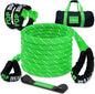 Kinetic Recovery Rope,(1in x 30ft Green) 48,500lbs Snatch Strap, Heavy Duty Stretch Nylon Towing Ropes with 2pcs Soft Shackles for Offroad Vehicle, Jeep, SUV, ATV, Tractor Elastic Ropes Kit
