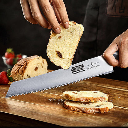 HOSHANHO Bread Knife 10 inch, Japanese High Carbon Stainless Steel Serrated Bread Knife, Professional Bread Cutting Knife for Homemade Bread