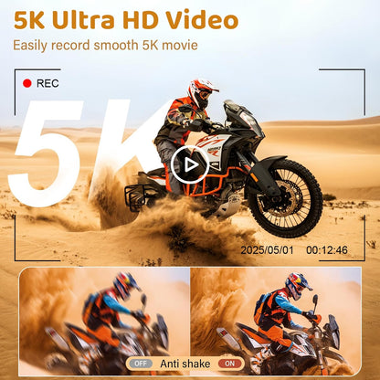 5K Digital Camera for Photography - WiFi 75MP UHD Vlogging Camera for YouTube - Autofocus Video Cameras with 3" 180° Flip Screen - Compact Vlog Travel Camara with 18X Zoom, 32GB SD Card, 2 Batteries