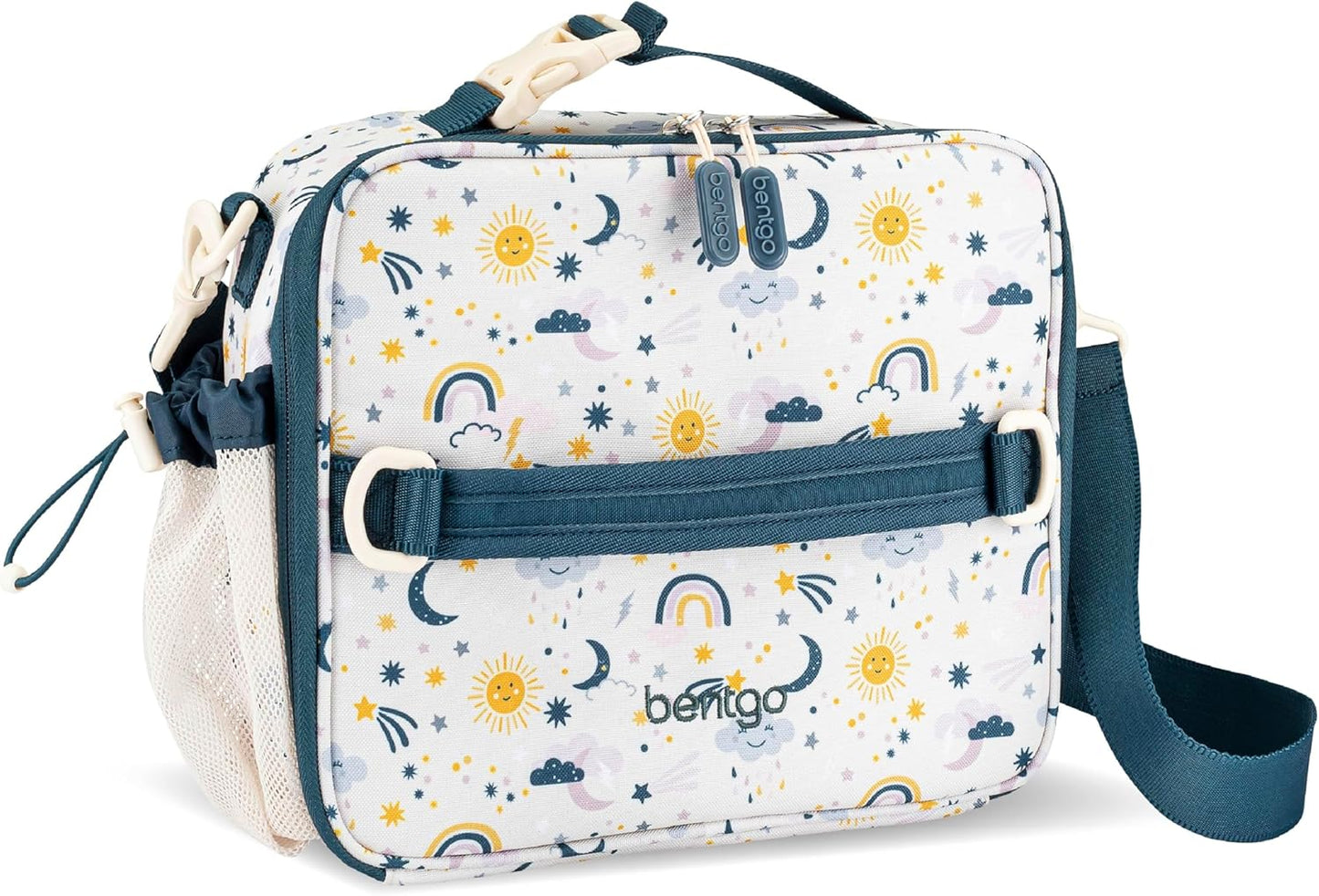 Bentgo® Kids Lunch Bag - Durable, Double Insulated, Water-Resistant Fabric, Interior & Exterior Zippered Pockets, Water Bottle Holder - Ideal for Children 3+ (Shark)