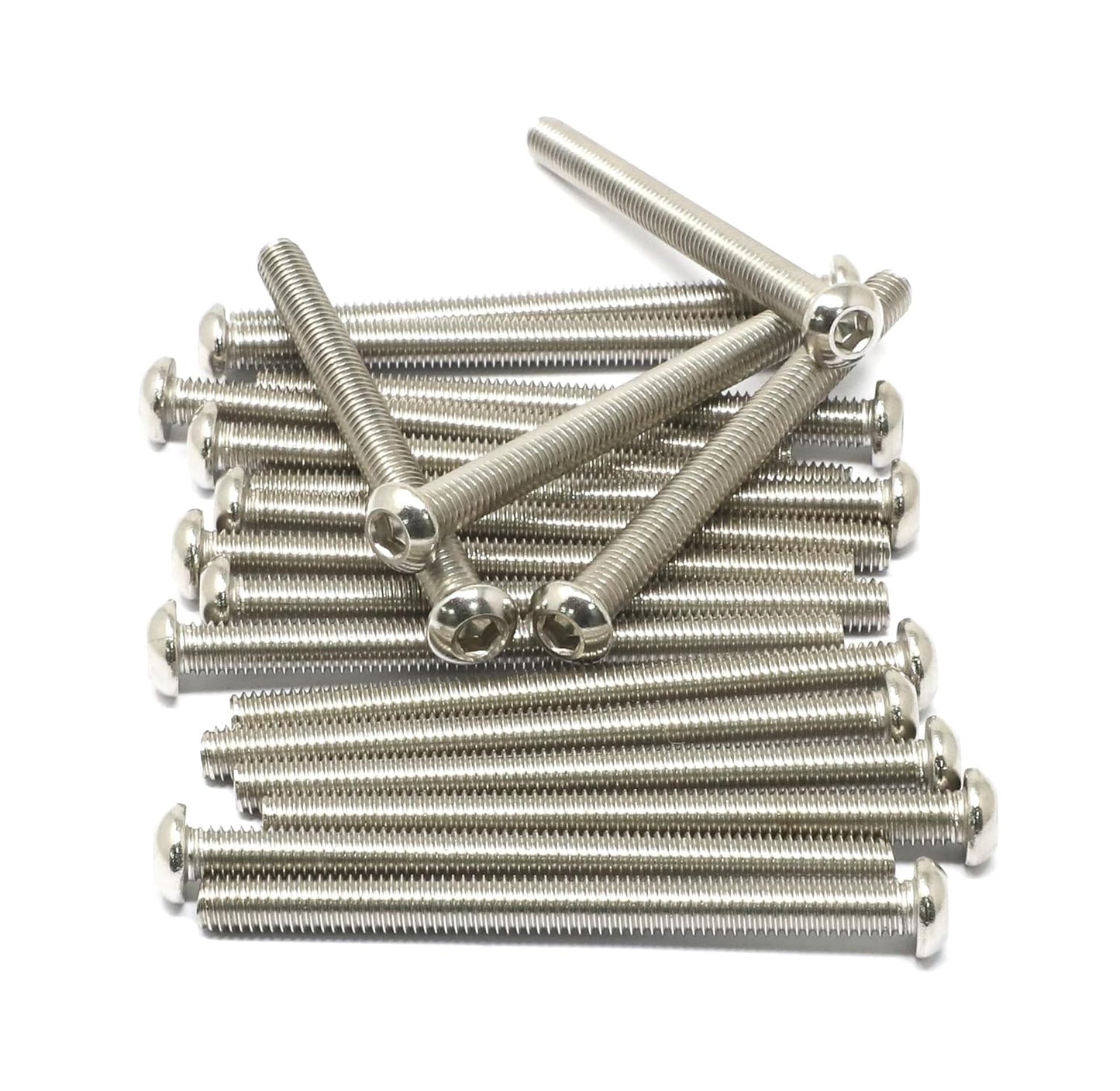 iexcell 50 Pcs M6 x 20mm Thread Pitch 1 mm Stainless Steel 304 Hex Socket Button Head Cap Screws Bolts Kit