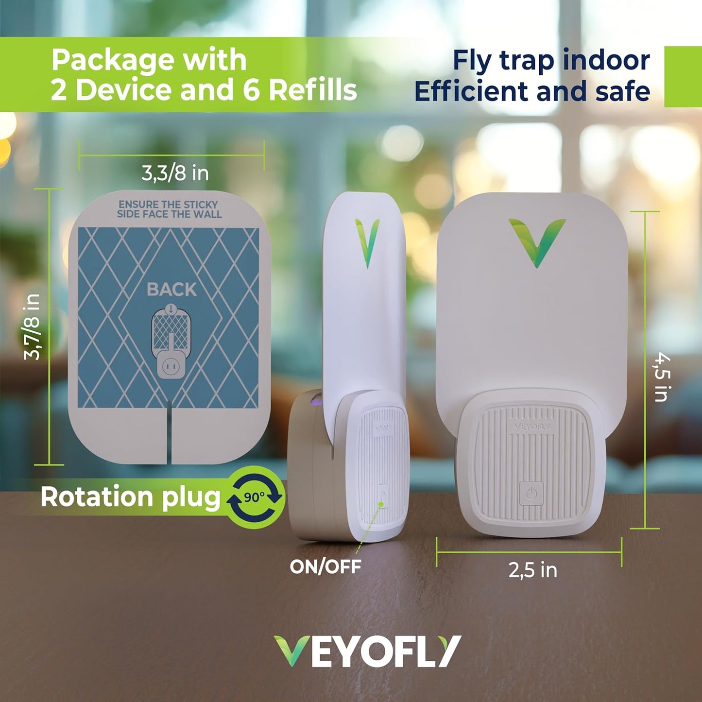 Trap Indoor, Fruit Fly Traps for Indoors, Fly Catcher Indoors, Fly Trap, Plug in Catch for Fruit Flies, Moths, Gnats, Mosquito Trap (Pack of 5 Refills)