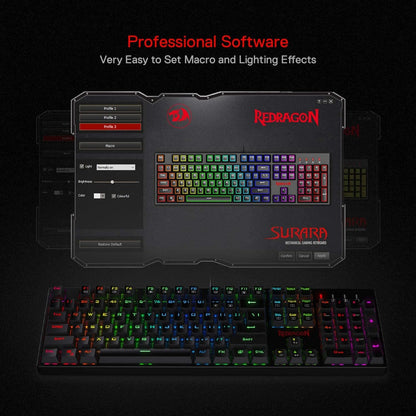 Redragon K582 SE Wired RGB Gaming Keyboard, 104 Keys Mechanical Keyboard w/Upgraded Hot-swappable Socket, Noise Dampening Kit, Mixed Color PBT Keycaps, Linear Red Switch