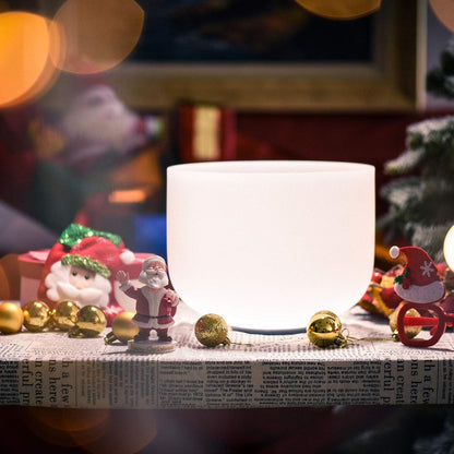 TOPFUND F Note Crystal Singing Bowl Heart Chakra 8 inch with Heavy Duty Carrying Case and Suede Striker