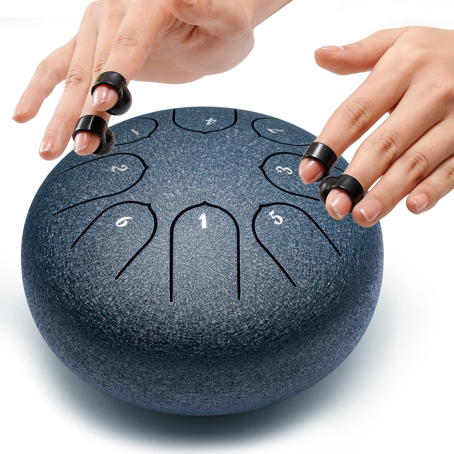 Lronbird Steel Tongue Drum Percussion, 6 Inch 8 Notes Musical Instruments, Music Gifts for Family Friends (Malachite)