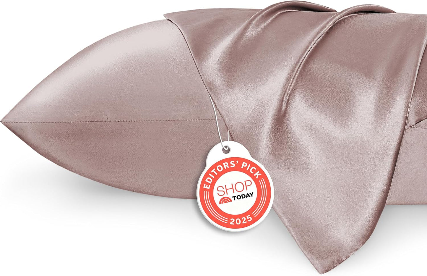 Bedsure Satin Pillow Case Queen Size 2 Pack, Similar to Silk Pillow Cases, Silky Pillowcase Covers with Envelope Closure, Room Decor Valentine Gifts for Women Men, Grey, 20x30 Inches