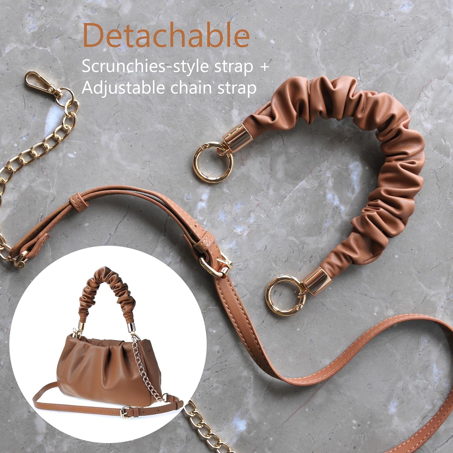 Cloud Pouch Bag Women Shoulder Handbag Soft Vegan Leather Vintage Hobo Chain Cross body Bag