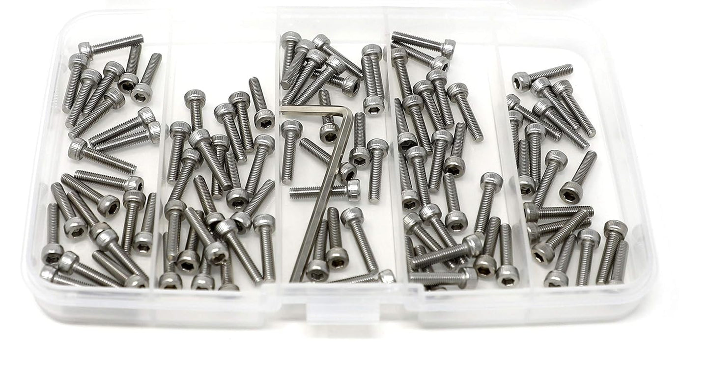 iexcell 25 Pcs M6 x 20mm Thread Pitch 1 mm Stainless Steel 304 Hex Socket Head Cap Screws Bolts Kit