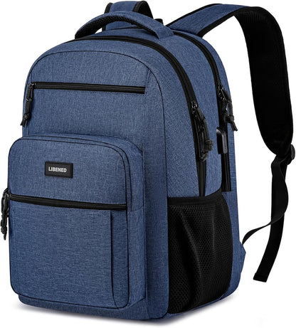 School backpack for Teen Boys, Backpack for Men,15.6 inch Laptop Backpack with USB Charging Port, Large Computer Bookbag with Compartments, Ergonomic Straps, Black