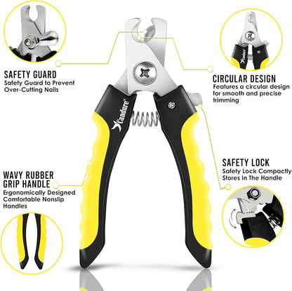 Candure Cat Nail Clippers Stainless Steel Cat Claw Trimmers for Rabbits,Guinea Pigs, Birds, Puppies, Kittens and Small Animals- Pet Nail Clippers for Professional and Home Use (Black)