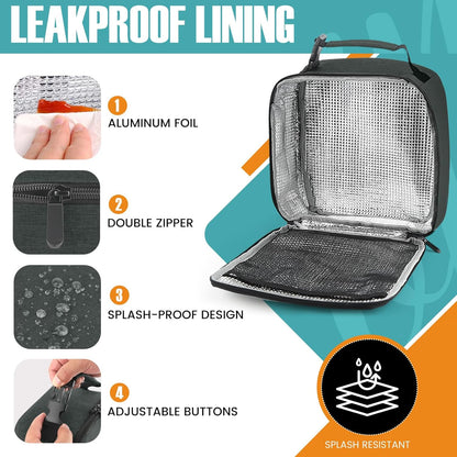 Lunch Bag for Men/Women, Reusable Lunch Box for Adult, Small Insulated Lunch Box, Lunch Tote Bag for Office, Work, Picnic