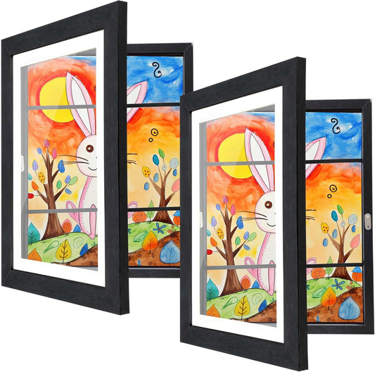 [2-Pack] Kids Artwork Frames Changeable, 8.5 x 11-IN Frames for Kids Artwork, Front Opening Picture Frames, Home Decor, Up to 150 Pcs of Child Art Frame, Craft Storage, Hanging Wall Décor