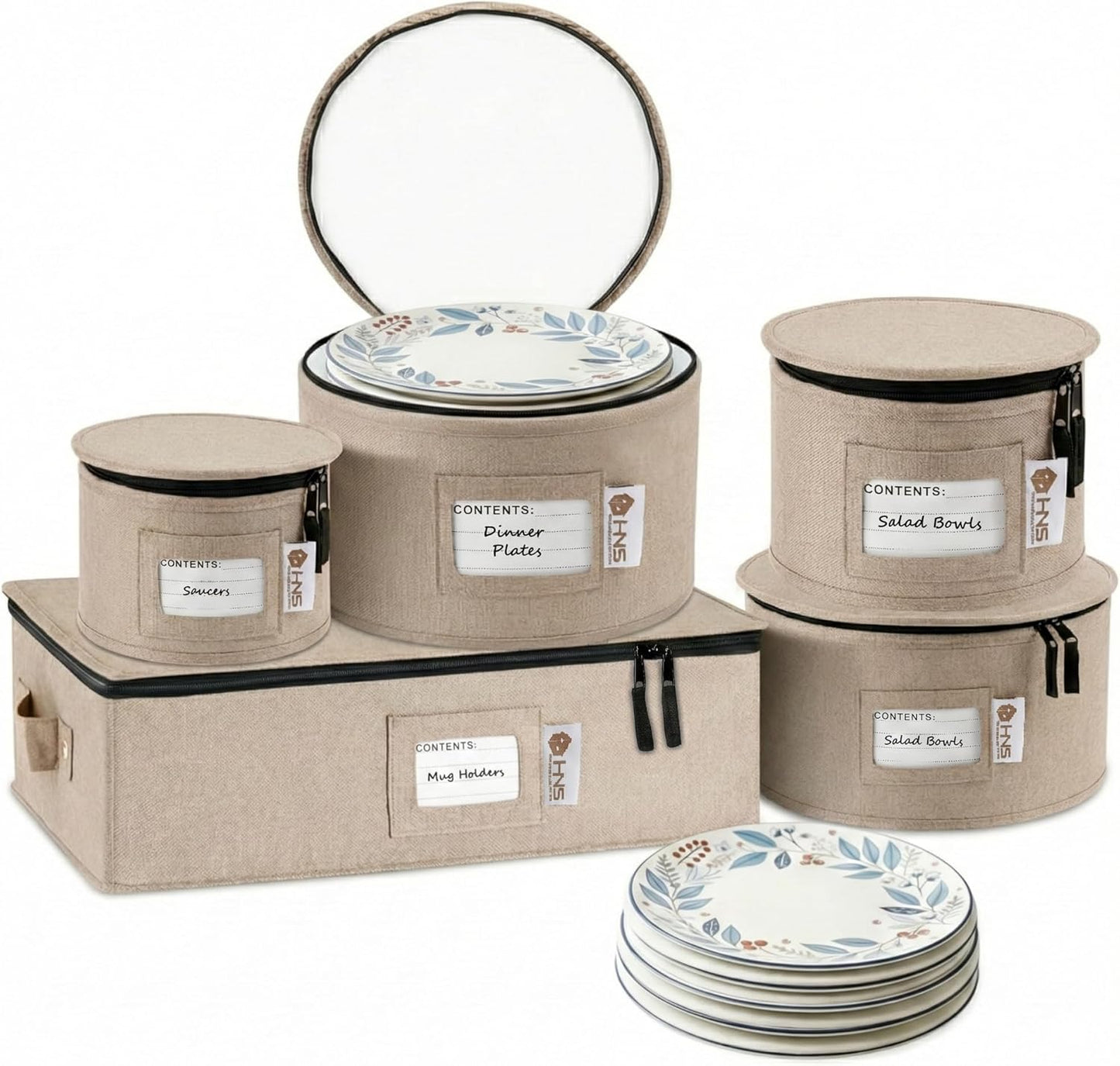 Hard Shell China Storage Containers | Dish Storage Boxes | Moving Storage Containers | Dinnerware Organizer Set | Seasonal Storage Solutions - PuriLite