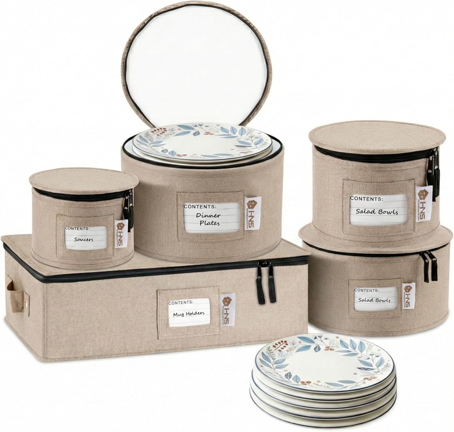Hard Shell China Storage Containers | Dish Storage Boxes | Moving Storage Containers | Dinnerware Organizer Set | Seasonal Storage Solutions - PuriLite