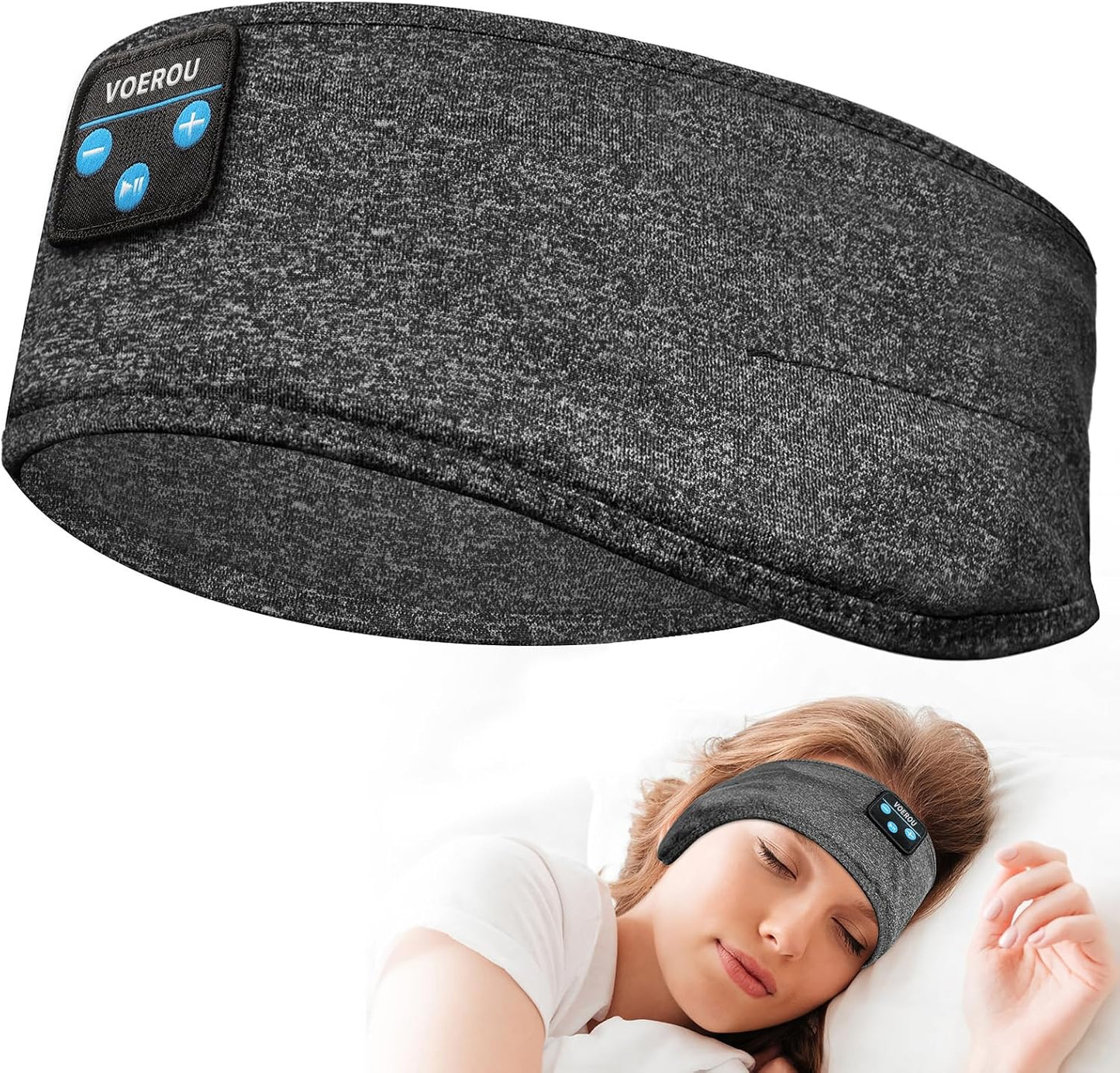 Sleep Headphones Bluetooth Headband, Voerou Wireless Sleeping Headphones Earbuds Sleep Mask with Stereo Speakers-Cool Tech Gadget for Men Women,Perfects for Sleep Workout Running Yoga Travel Insomnia
