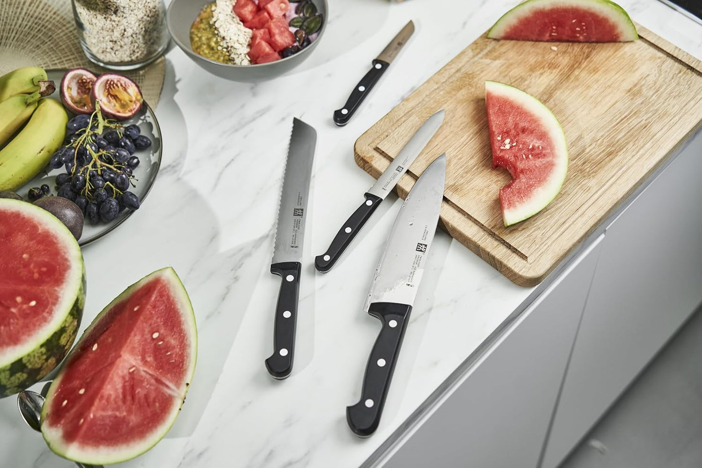 ZWILLING Twin Chef 9Piece Knife Block Set - Corrosion Resistant, Ice-Hardened Ultra Sharp Blades Graphite-Grey, Professional Knife Set, Durable, Dishwasher Safe