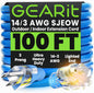 GEARit Outdoor 14 AWG Gauge 3 Prong Plug, Extension Cord, Ultra Heavy Duty SJEOW, 14/3, for Indoor/Outdoor, LED Lighted Plug, Resistant Rubber Jacket, Extreme Weather, 100 Feet, Blue