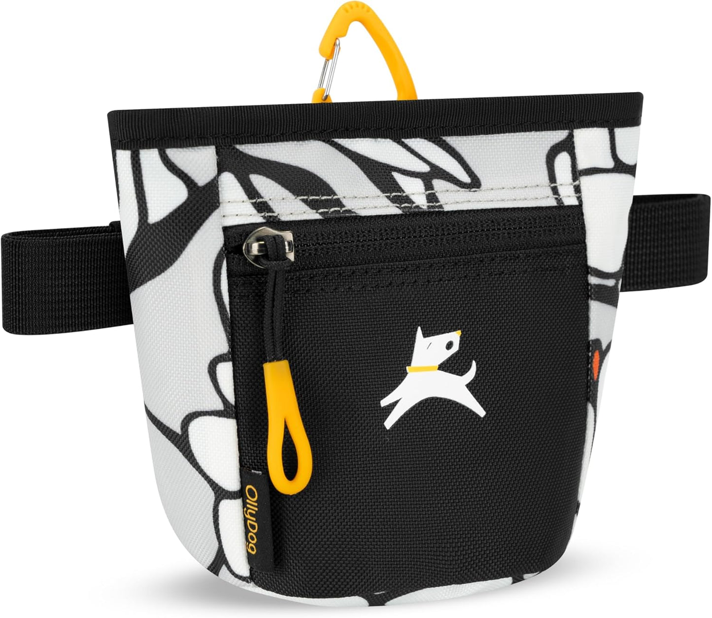 OllyDog Goodie Treat Bag, Dog Treat Pouch, Waist Belt Clip for Hands-Free Training, Magnetic Closure, Dog Training and Behavior Aids, Three Ways to Wear (Raven S'25)