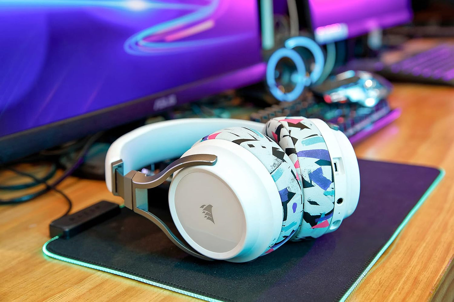 WC Upgraded Replacement Earpads for Corsair Virtuoso RGB Wireless Gaming Headset Made by Wicked Cushions | Improved Durability, Thickness, Softer Leather, and Sound Isolation | (90s White)