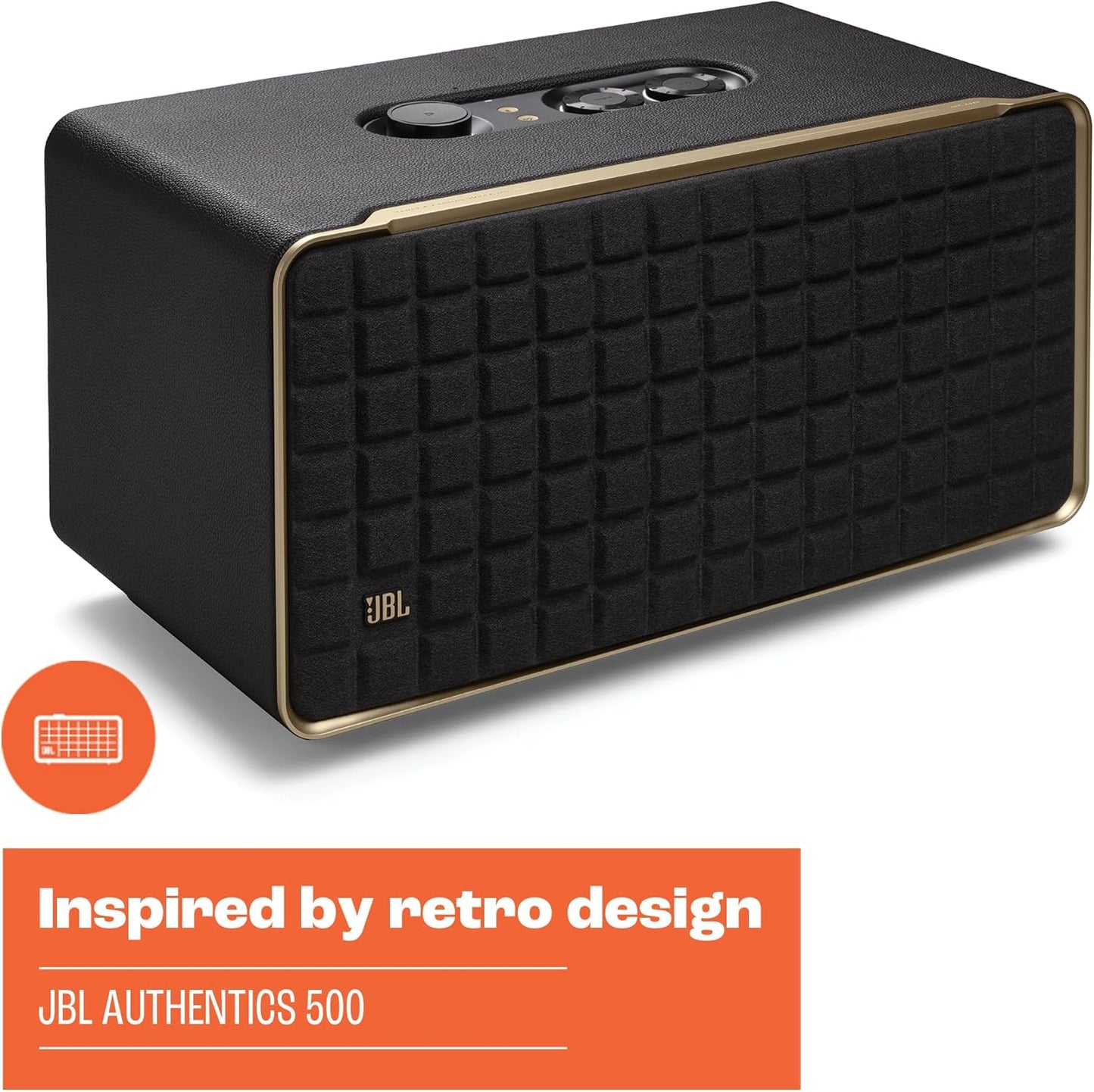 JBL Authentics 500 - Wireless Home Speaker with Bluetooth, Voice Control, and Dolby Atmos, Multi Room Playback, Built in Alexa and Google Assistant