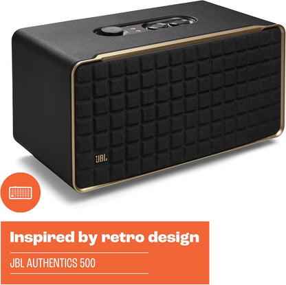 JBL Authentics 500 - Wireless Home Speaker with Bluetooth, Voice Control, and Dolby Atmos, Multi Room Playback, Built in Alexa and Google Assistant