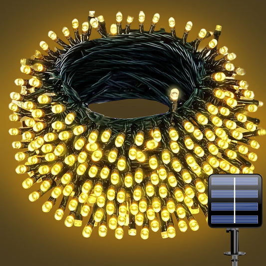 66Ft Solar String Lights Outdoor, 200LED Solar Christmas Fairy Lights, Waterproof 8 Modes Solar Tree Lights for Outdoor Patio, Garden, Party, Wedding, Balcony, Xmas Decor