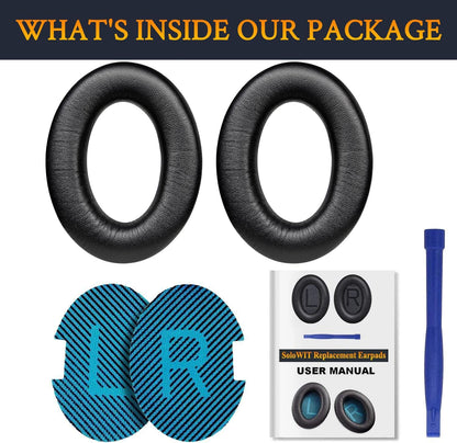 SoloWIT Earpads Cushions for Bose Headphones, Replacement Ear Pads for Bose QuietComfort 15 QC15 QC25 QC2 QC35/Ae2 Ae2i Ae2w/SoundTrue & SoundLink Around-Ear Series - QC25 PL Black&Blue