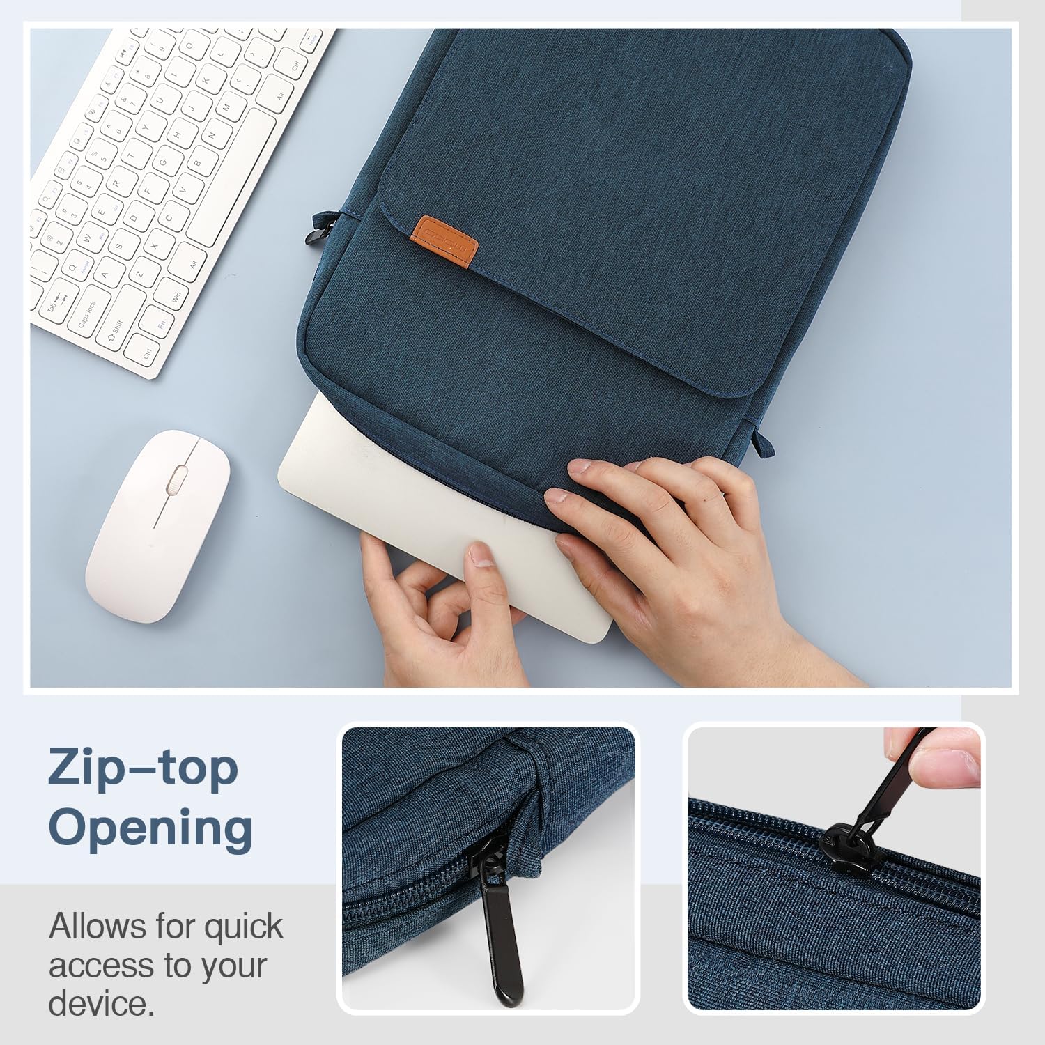 MoKo 13.3-14 Inch Laptop Sleeve Bag Fits MacBook Pro M3/M2 14" 2023, MacBook Pro 13" M2, New MacBook Air 13.6" M3/M2 2024/2022,Tab S8 Ultra 14.6",Handle Carrying Case with Shoulder Strap, Black & Gray - PuriLite