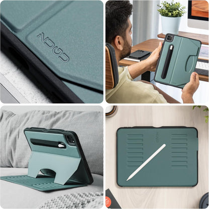 ZUGU iPad Pro 12.9 Case 2022/2021 6th & 5th Generation - Ultra Slim Protective Cover - Wireless Apple Pencil Charging - Convenient 10-Angle Magnetic Stand & Auto Sleep/Wake [ Black ]