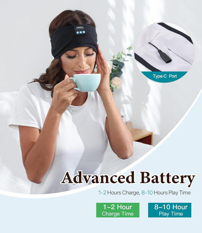 Sleep Headphones Bluetooth Headband, Voerou Wireless Sleeping Headphones Earbuds Sleep Mask with Stereo Speakers-Cool Tech Gadget for Men Women,Perfects for Sleep Workout Running Yoga Travel Insomnia