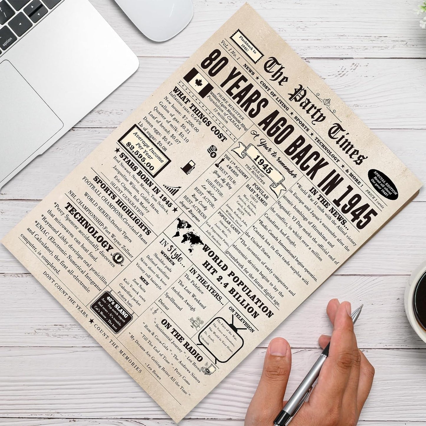 Large 50 Years Old Birthday Gifts for Women Men,Happy 50th Birthday Card for Husband Wife, Retro 50 Years Old Birthday Gifts for Mom Dad