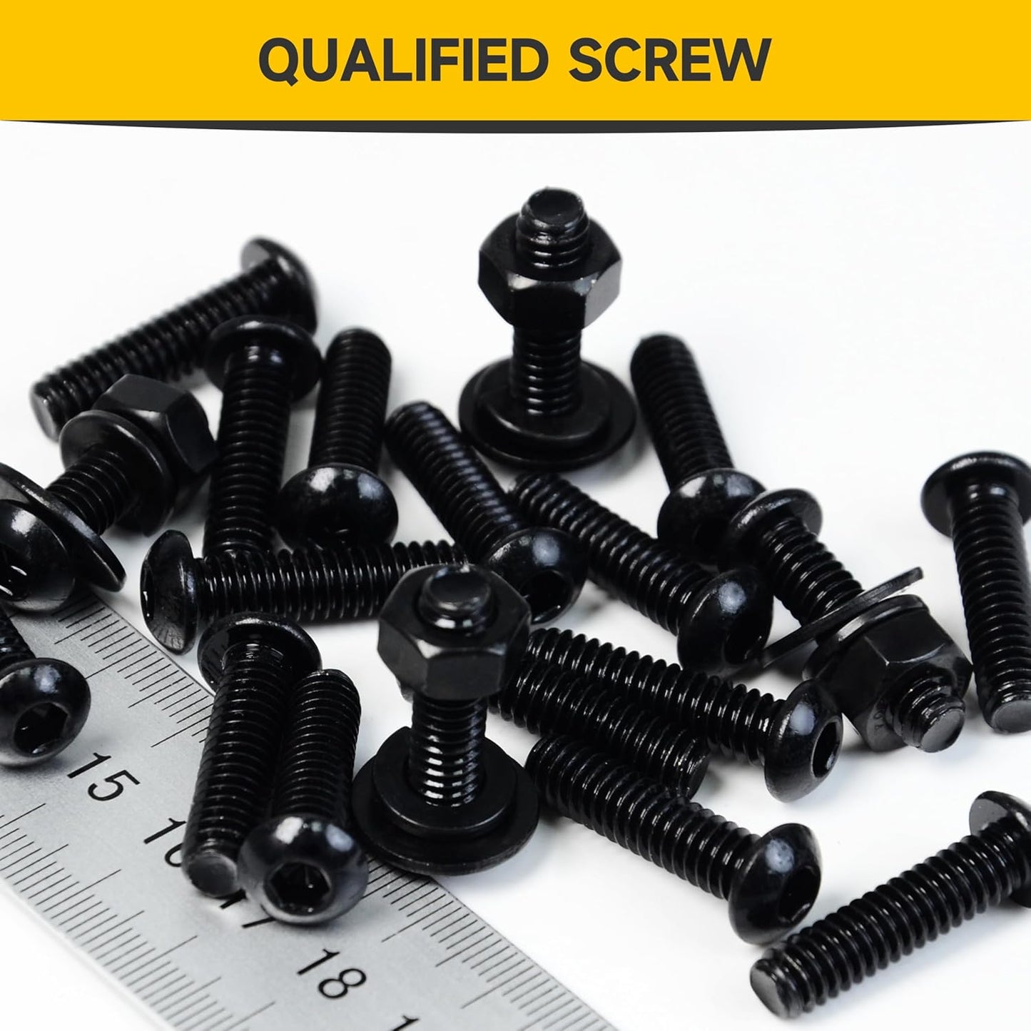 Mywish 900Pcs Metric Screw Assortment, M3 M4 M5 M6 Screw Assortment Kit 304 Stainless Steel Hex Socket Button Head Socket Cap Metric Screws Bolts & Flat Washers/Nuts/Hex Wrenches 16 Sizes 8MM to 20MM