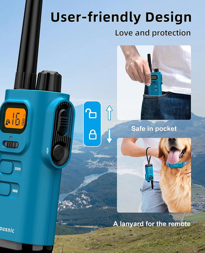 Bousnic Dog Shock Collar with Remote - [New Edition] 4000FT Dog Training Collar for Large Medium Small Dogs (8-120lbs) Waterproof Rechargeable E Collar with Beep, Vibration, Safe Shock (Grey)