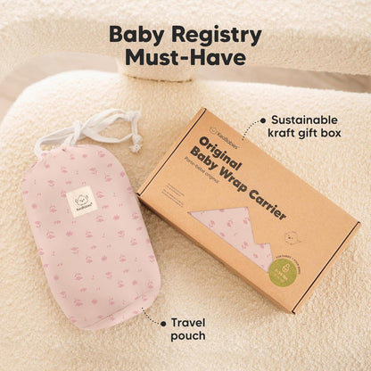 KeaBabies Baby Wrap Carrier - All in 1 Original Baby Carrier Newborn To Toddler Sling, Easy to Wear, Hands Free Bonding, Lightweight, Breathable Infant Wraps (Trendy Black)