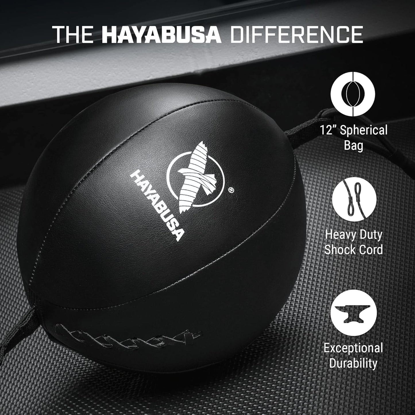 Hayabusa Classic Sphere Double Ended Bag - Black, 12 Inches