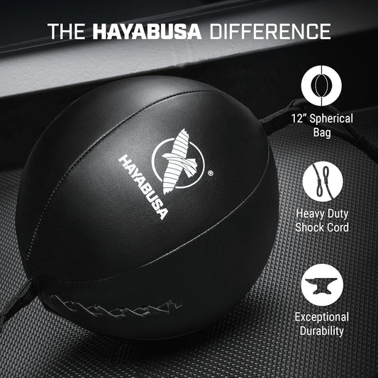 Hayabusa Classic Sphere Double Ended Bag - Black, 12 Inches - PuriLite