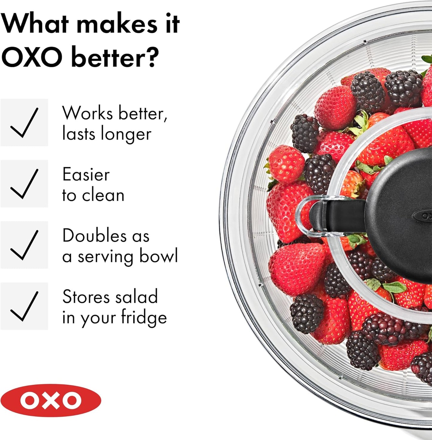 OXO Good Grips Good Grips Salad Spinner, 10.25-Inch Clear